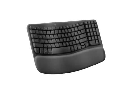 Logitech Wave Keys Wireless Ergonomic Keyboard t, Comfortable Natural Typing, Easy-Switch, Bluetooth- Graphite
